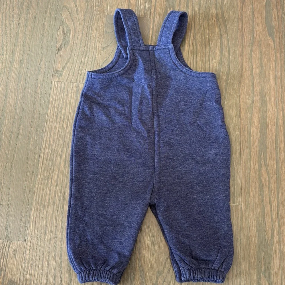 Old Navy Baby Fleece Overalls Navy Blue Unisex 0-3M